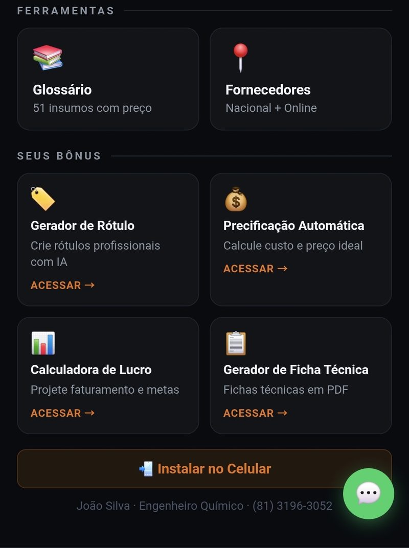 Ferramentas e bônus incluídos